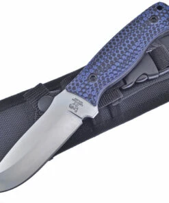 Best Pirce 💯 Hen & Rooster Tactical Fixed Blade, HR-006BL, 3.75" Satin Stainless Steel, Black & Blue G-10 Handle w/Black Nylon Sheath 🤩