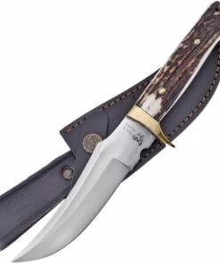 Cheap 🤩 Hen & Rooster, HR-184, Deer Stag Handle Fixed Blade, 5.5" Stainless Steel Trailing Point Fixed Blade 😍