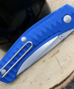 Discount 😍 GiantMouse ACE Iona Liner Lock, 2.9" Satin M390 Drop Point Blade, Anso Textured Blue G-10 Handle 🌟 -Automatic Knives shop IONA BLUE G10.3 50333.1611777500