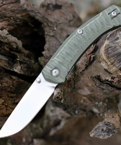 Discount ⭐ GiantMouse ACE Iona Liner Lock, 2.9" Satin M390 Drop Point Blade, Anso Textured Green G-10 Handle ⌛
