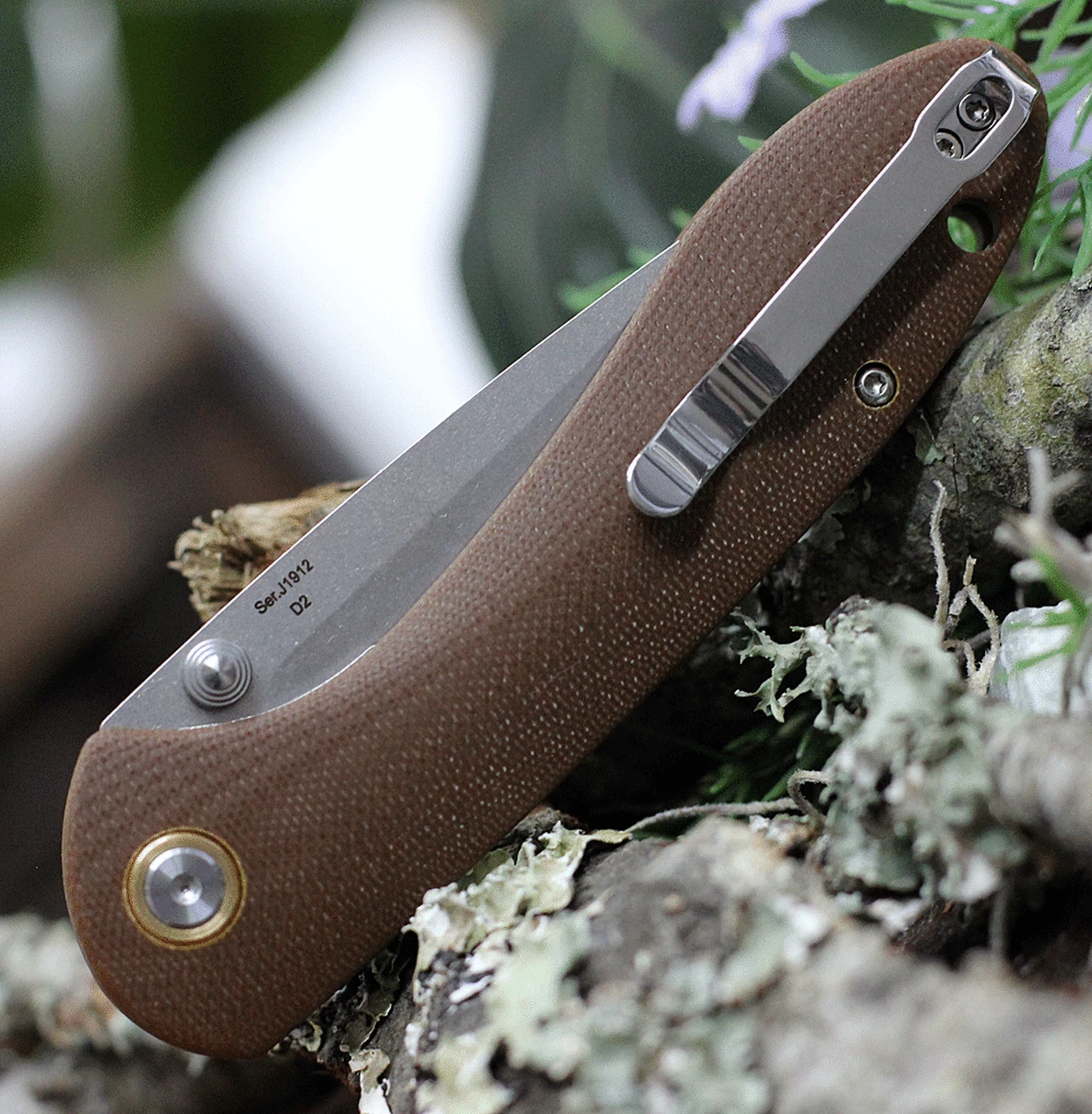 Discount 🎉 CJRB Cutlery Feldspar J1912-BNC, 3.53" D2 Steel Stonewashed Plain Blade, Contoured Brown G-10 Handle ⌛ 3 Discount 🎉 CJRB Cutlery Feldspar J1912-BNC, 3.53" D2 Steel Stonewashed Plain Blade, Contoured Brown G-10 Handle ⌛ - Image 3