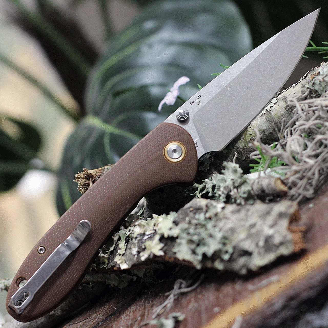 Discount 🎉 CJRB Cutlery Feldspar J1912-BNC, 3.53" D2 Steel Stonewashed Plain Blade, Contoured Brown G-10 Handle ⌛ 2 Discount 🎉 CJRB Cutlery Feldspar J1912-BNC, 3.53" D2 Steel Stonewashed Plain Blade, Contoured Brown G-10 Handle ⌛ - Image 2