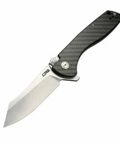 New ✔️ CJRB Cutlery Kicker J1915-CF, 3.52" D2 Steel Stonewash Plain Blade, Carbon Fiber Handle ⌛
