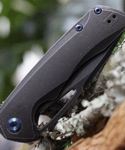 New 🎁 Kansept Knives K1001A2 Kryo, 3.58" CPM-S35VN Black Stonewashed Plain Blade, Black Titanium Handle 👍 -Automatic Knives shop K1001A2.2 87415.1618935254