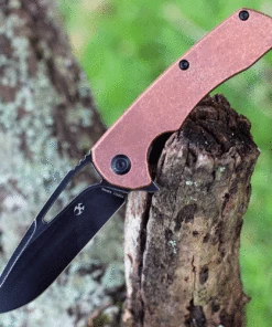 Coupon 🛒 Kansept Knives Kryo K1001C2, 3.58" CPM-S35VN Black Plain Blade, Copper Handle 😍