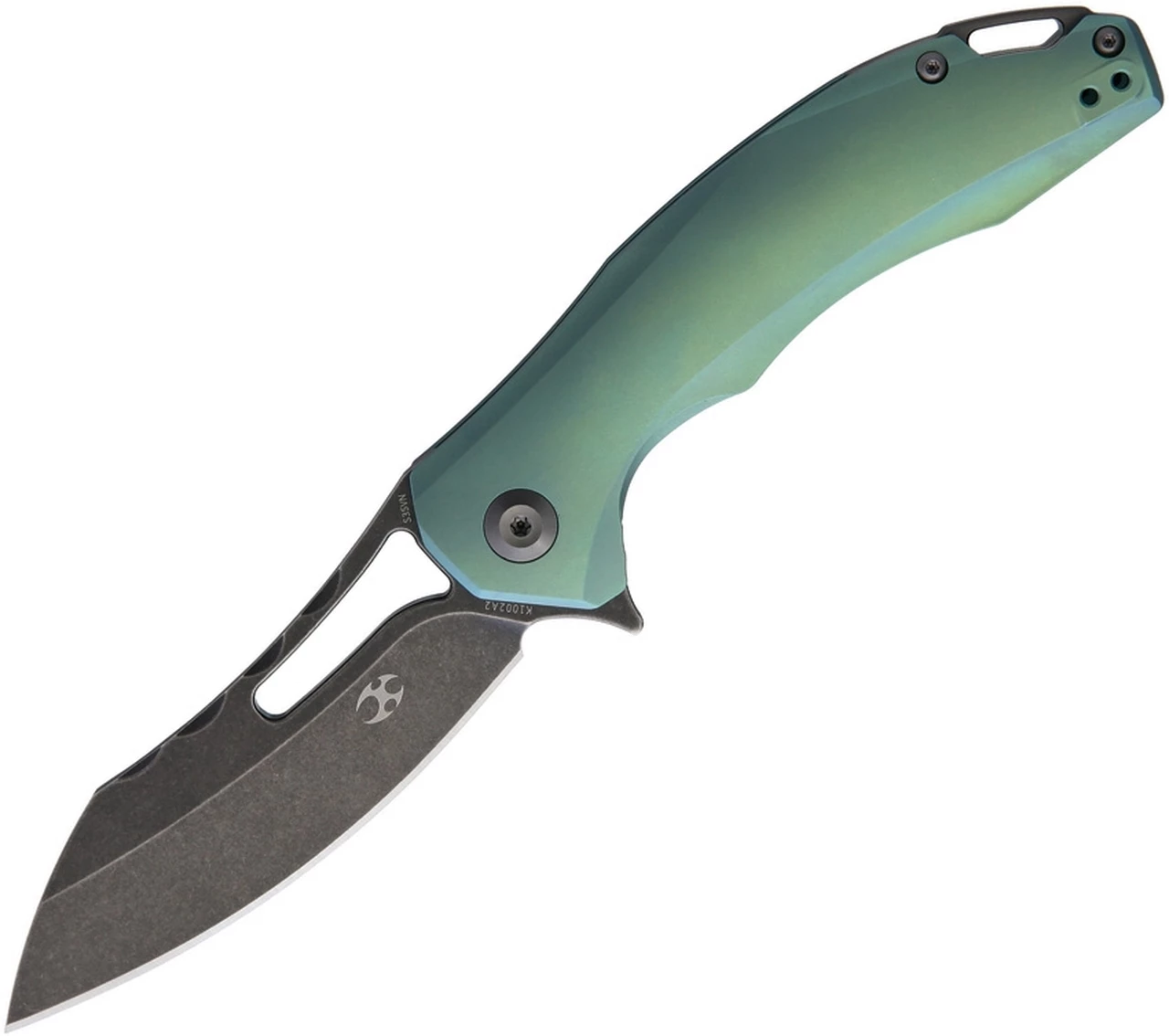 Cheap 👍 Kansept Knives, K1002A2, Spirit Flipper, 3.5" CPM-S35VN Black Stonewashed Sheepsfoot Blade, Teal Titanium Handles 🤩 1 Cheap 👍 Kansept Knives, K1002A2, Spirit Flipper, 3.5" CPM-S35VN Black Stonewashed Sheepsfoot Blade, Teal Titanium Handles 🤩
