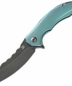 Top 10 🔥 Kansept Knives, K1002A6, Spirit Flipper, 3.5" CPM-S35VN Black Stonewashed Sheepsfoot Blade, Teal Titanium Handles ⭐
