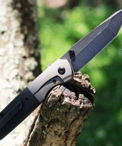 Best Sale 👍 Kansept Knives Warrior K1005T9, 3.4" S35VN Black Tanto Plain Blade, Bronze and Carbon Fiber Handle 👍 -Automatic Knives shop K1005T9 95838.1623785315