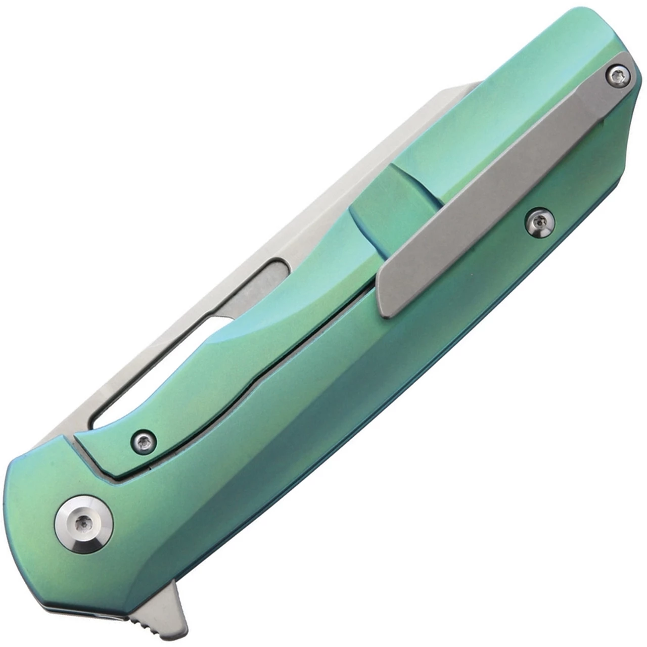 Hot Sale 😀 Kansept Knives K1006A6, Shard Flipper, 3.5" CPM-S35VN Wharncliffe Blade, Green Titanium & Copper Handle 😍 2 Hot Sale 😀 Kansept Knives K1006A6, Shard Flipper, 3.5" CPM-S35VN Wharncliffe Blade, Green Titanium & Copper Handle 😍 - Image 2