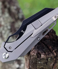 Brand new 👏 Kansept Knives Genesis K1010A2, 3.62" CPM-S35VN Black Stonewashed Blade, Gray & Black Titanium CF Handle 👏 -Automatic Knives shop K1010A2.2 03266.1623700954