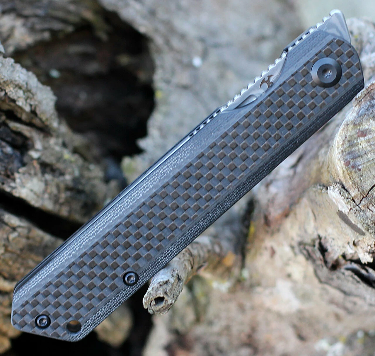 Budget ๐งจ Kansept Knives Kansept Prickle Front Flipper - Blk Twill CF (3.5" Stainless Steel Dams. Tanto) K1012D1 ๐ 3 Budget ๐งจ Kansept Knives Kansept Prickle Front Flipper - Blk Twill CF (3.5" Stainless Steel Dams. Tanto) K1012D1 ๐ - Image 3