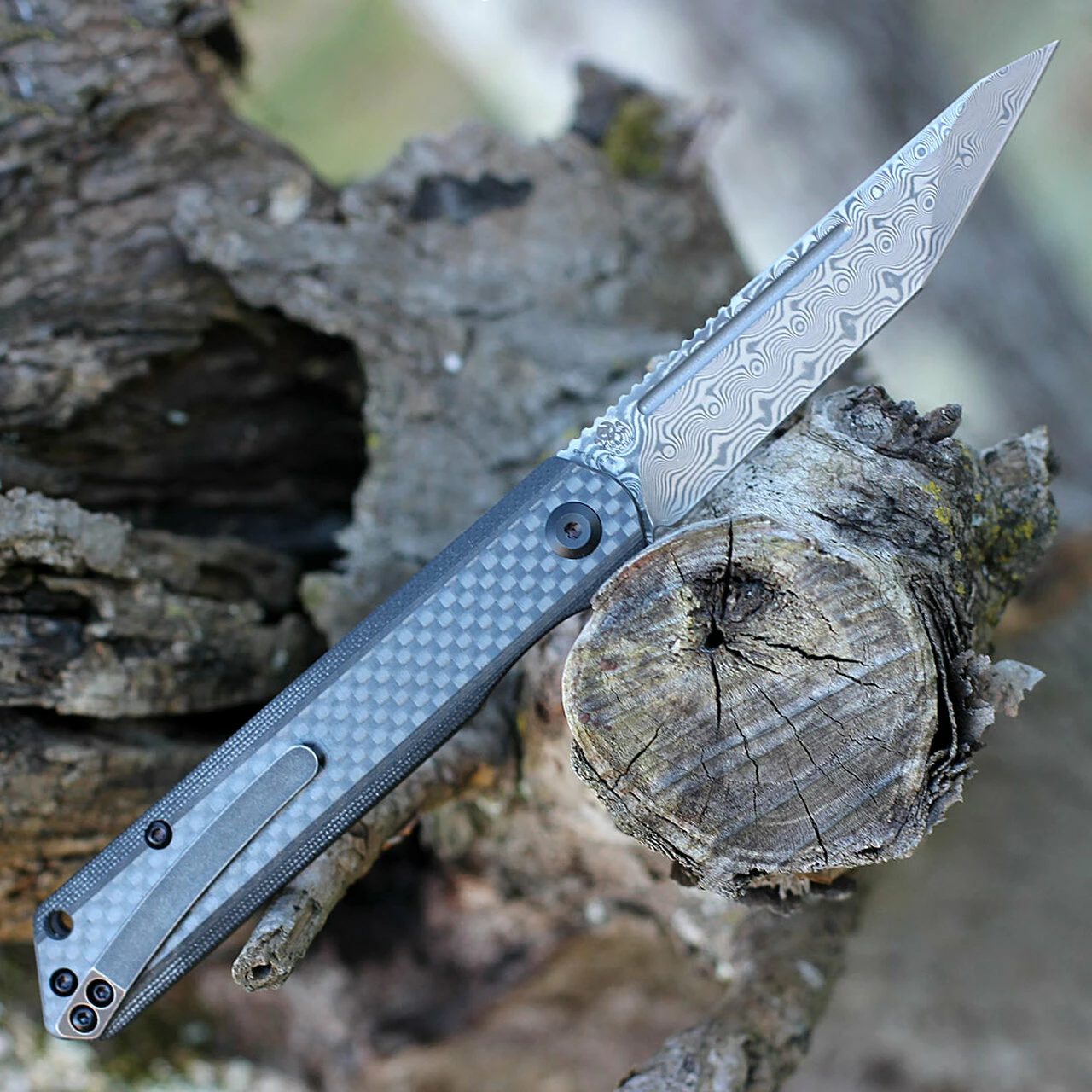 Budget ๐งจ Kansept Knives Kansept Prickle Front Flipper - Blk Twill CF (3.5" Stainless Steel Dams. Tanto) K1012D1 ๐ 2 Budget ๐งจ Kansept Knives Kansept Prickle Front Flipper - Blk Twill CF (3.5" Stainless Steel Dams. Tanto) K1012D1 ๐ - Image 2