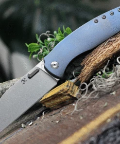 Hot Sale 👍 Kansept Knives Convict K1023A3, 3.3 S35VN Stonewash Sheepfoot Blade, Blue Titanium Handle 🎁