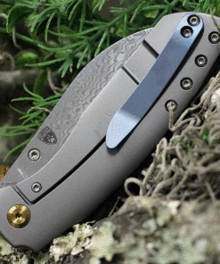 Coupon 🌟 Kansept Knives Convict K1023D1, 3.3" Damascus Steel Sheepfoot Blade, Gray Titanium Handle 🔥 -Automatic Knives shop K1023D1.2 80755.1621353299