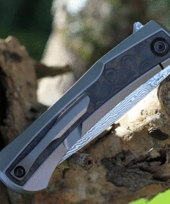 Budget 🔔 Kansept Knives Kansept Kratos - Blue Marble CF and Ti (3.79" Damascus) K1024A5 👍 -Automatic Knives shop K1024A5.2 92488.1627401152