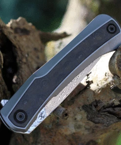 Budget 🔔 Kansept Knives Kansept Kratos - Blue Marble CF and Ti (3.79" Damascus) K1024A5 👍 -Automatic Knives shop K1024A5.3 74389.1627401152