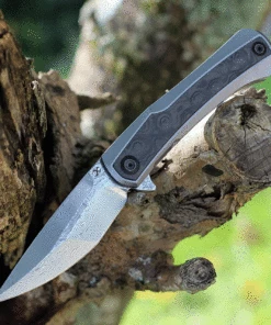 Budget 🔔 Kansept Knives Kansept Kratos - Blue Marble CF and Ti (3.79" Damascus) K1024A5 👍