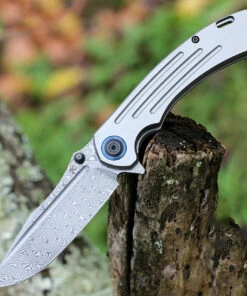 Top 10 👍 Kansept Knives Kansept Pretatout - Gray Titanium (3.6" Damascus) K1032D1 🔔