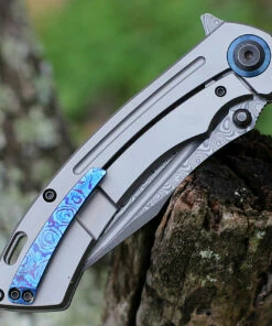 Top 10 👍 Kansept Knives Kansept Pretatout - Gray Titanium (3.6" Damascus) K1032D1 🔔 -Automatic Knives shop K1032D1.2 05482.1638824990