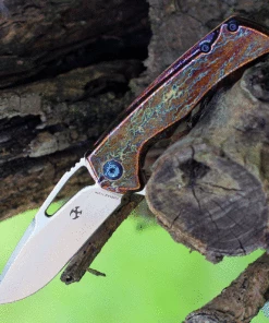 Best Pirce 👏 Kansept Knives K2001A11 Mini Kryo Flipper, 2.9" CPM-S35VN Satin Blade, Lightning Strike Titanium Handle 🌟