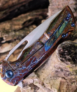 Best Pirce 👏 Kansept Knives K2001A11 Mini Kryo Flipper, 2.9" CPM-S35VN Satin Blade, Lightning Strike Titanium Handle 🌟 -Automatic Knives shop K2001A11.3 10221.1624479816