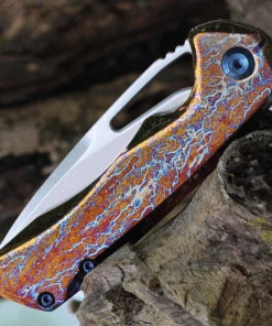 Best Pirce 👏 Kansept Knives K2001A11 Mini Kryo Flipper, 2.9" CPM-S35VN Satin Blade, Lightning Strike Titanium Handle 🌟 -Automatic Knives shop K2001A11.4 88475.1624479816