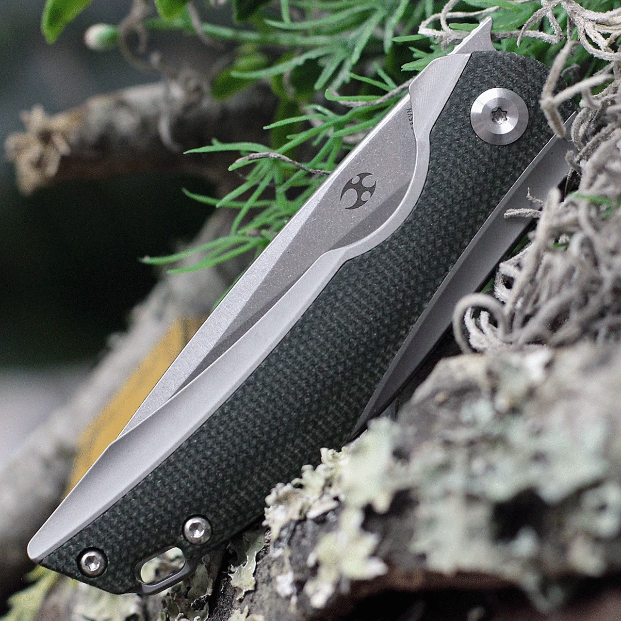 Budget 👍 Kansept Knives K2007A1 Mini Accipiter, 2.9" CPM-S35VN Stonewashed Plain Blade, Titanium/ OD Green Canvas Micarta Handle 🎉 4 Budget 👍 Kansept Knives K2007A1 Mini Accipiter, 2.9" CPM-S35VN Stonewashed Plain Blade, Titanium/ OD Green Canvas Micarta Handle 🎉 - Image 4