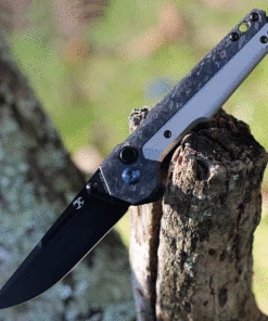 Coupon 😀 Kansept Knives Kansept EDC Tac Button Lock - Ti / Shred CF (3.1" S35VN Black) K2009A1 🔔