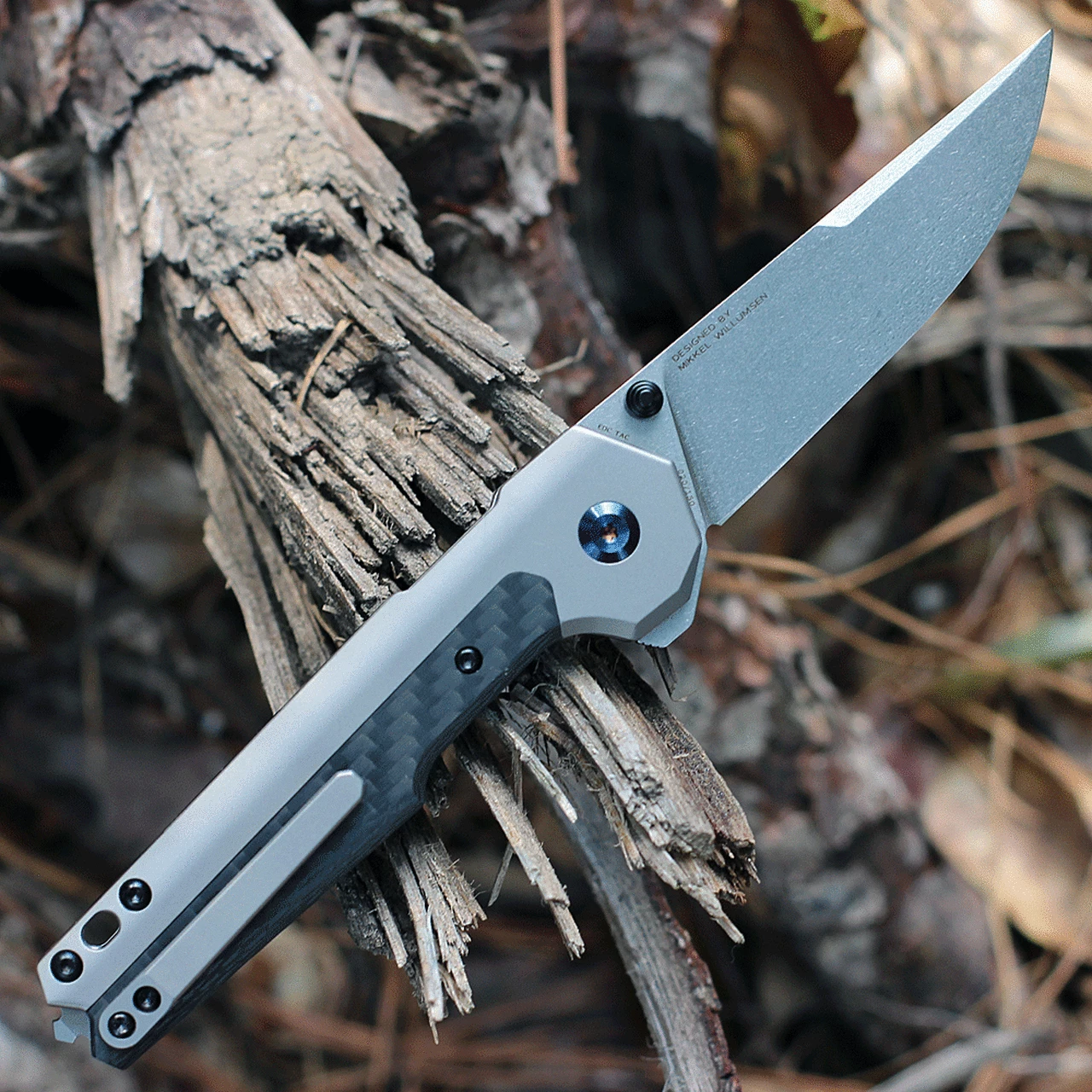 Hot Sale ⭐ Kansept Knives Kansept EDC Tac Button Lock - Gray Ti / Twill CF (3.1" S35VN Satin) K2009A2 ✨ 2 Hot Sale ⭐ Kansept Knives Kansept EDC Tac Button Lock - Gray Ti / Twill CF (3.1" S35VN Satin) K2009A2 ✨ - Image 2