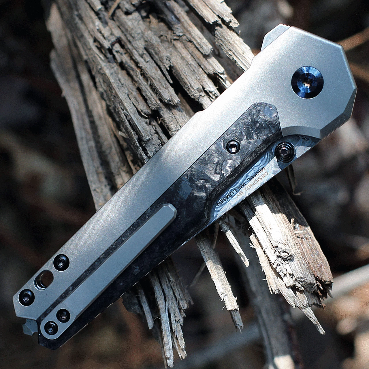 Flash Sale โ Kansept Knives Kansept EDC Tac Button Lock - Gray Ti / Shred CF (3.1" Damascus) K2009A3 ๐งจ 4 Flash Sale โ Kansept Knives Kansept EDC Tac Button Lock - Gray Ti / Shred CF (3.1" Damascus) K2009A3 ๐งจ - Image 4