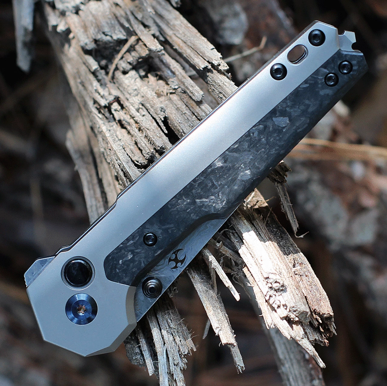 Flash Sale โ Kansept Knives Kansept EDC Tac Button Lock - Gray Ti / Shred CF (3.1" Damascus) K2009A3 ๐งจ 3 Flash Sale โ Kansept Knives Kansept EDC Tac Button Lock - Gray Ti / Shred CF (3.1" Damascus) K2009A3 ๐งจ - Image 3