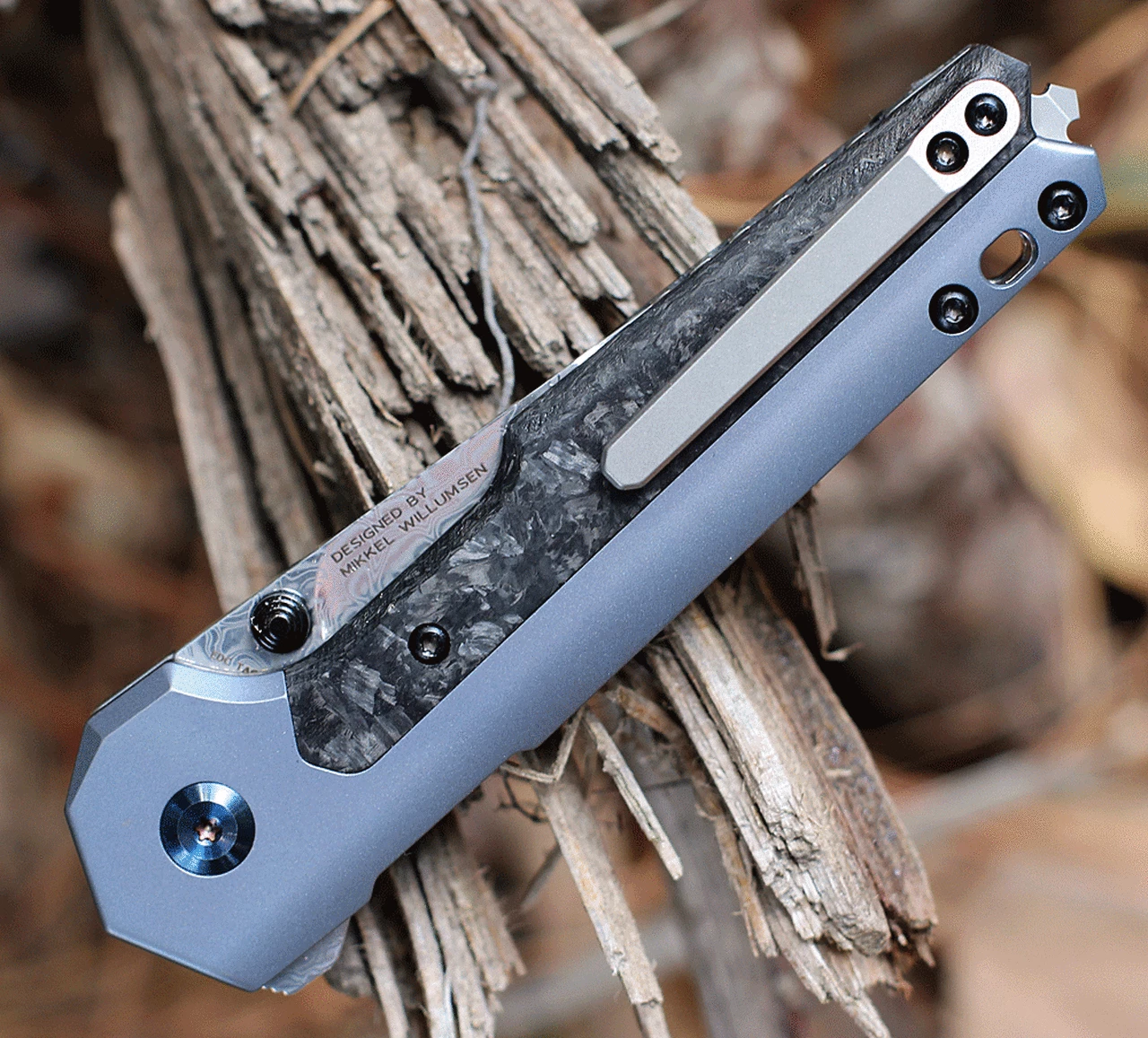 Top 10 ✔️ Kansept Knives Kansept EDC Tac Button Lock - Blue Ti / CF (3.1" Damascus) K2009A4 👏 4 Top 10 ✔️ Kansept Knives Kansept EDC Tac Button Lock - Blue Ti / CF (3.1" Damascus) K2009A4 👏 - Image 4