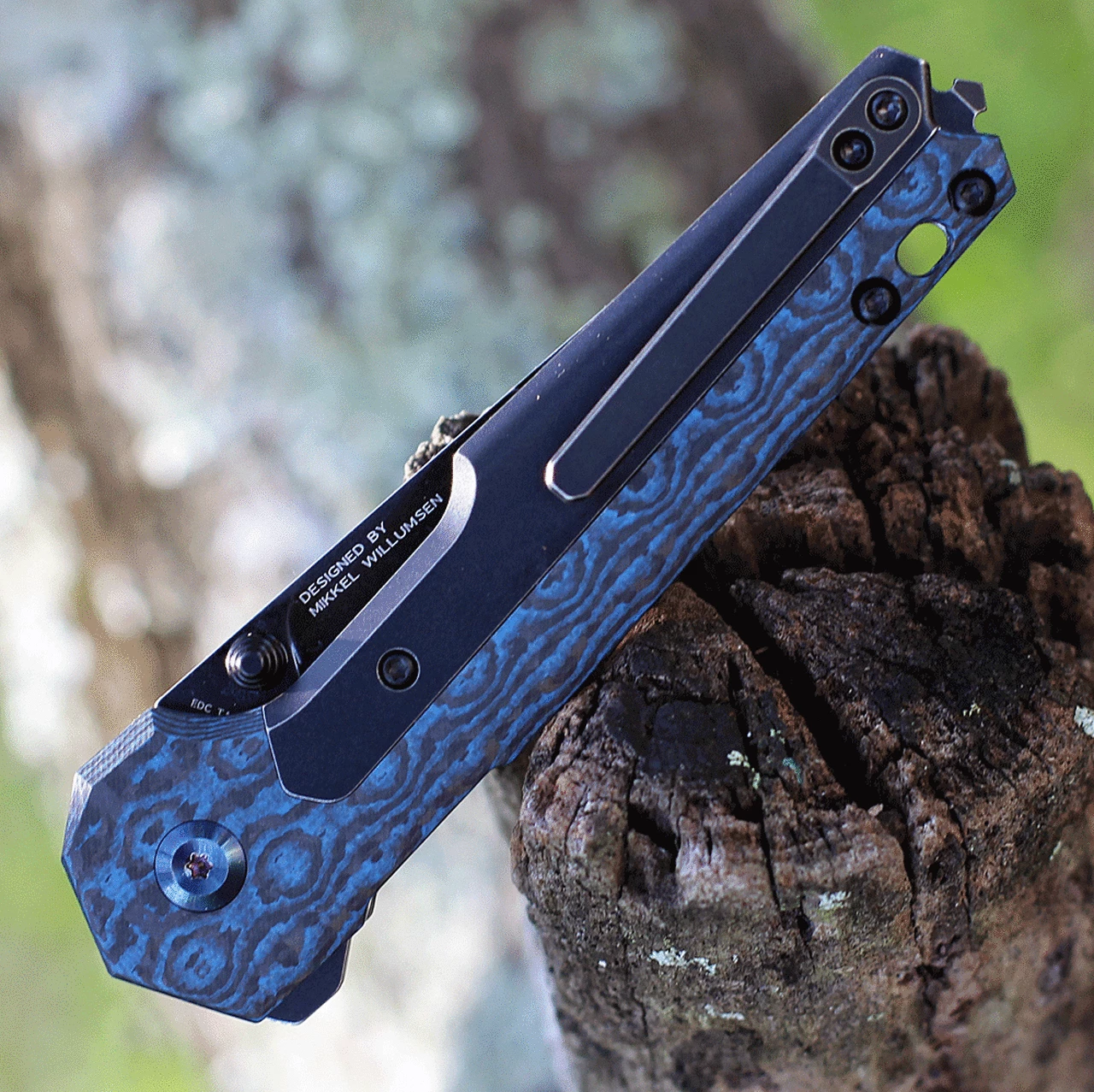 New 🎁 Kansept Knives Kansept EDC Tac Button Lock - Blue Rose CF / Ti (3.1 S35VN Black ) K2009A5 ❤️ 4 New 🎁 Kansept Knives Kansept EDC Tac Button Lock - Blue Rose CF / Ti (3.1 S35VN Black ) K2009A5 ❤️ - Image 4