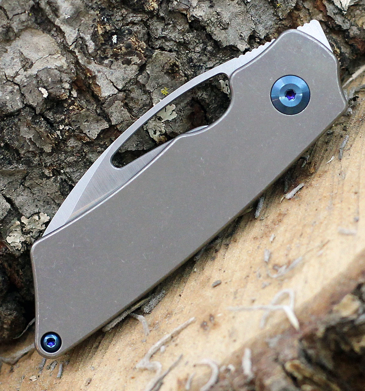 Discount ⭐ Kansept Knives Kansept Goblin Front Flipper - Bronzed Ti w/ Blue (2.3" S35VN Satin) K2016A3 🤩 3 Discount ⭐ Kansept Knives Kansept Goblin Front Flipper - Bronzed Ti w/ Blue (2.3" S35VN Satin) K2016A3 🤩 - Image 3