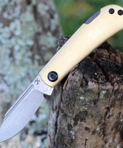 Best Sale 🧨 Kansept Knives Kansept Wedge Lock Back Brass (2.9" Damascus) K2026BB1 💯