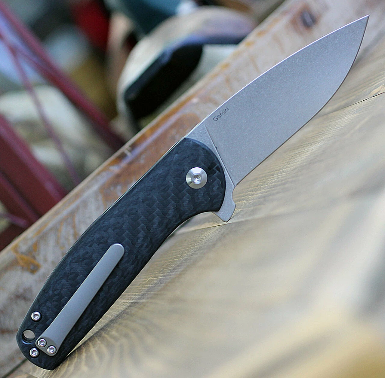 Brand new 👍 Kizer Cutlery Kizer Gemini 2.0 Ki3471C1, 3.13" CPM S35VN Stonewash Drop Point Plain Blade, Carbon Fiber Handle ✨ 2 Brand new 👍 Kizer Cutlery Kizer Gemini 2.0 Ki3471C1, 3.13" CPM S35VN Stonewash Drop Point Plain Blade, Carbon Fiber Handle ✨ - Image 2