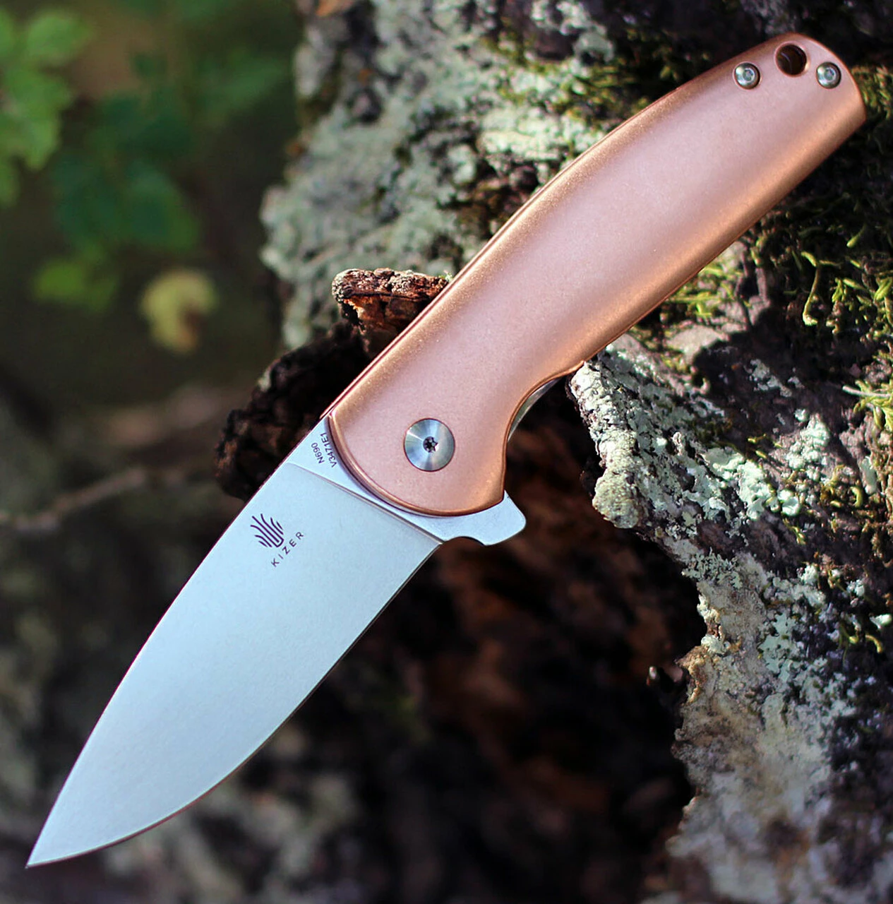 Buy ๐งจ Kizer Cutlery Kizer Gemini Copper V3471E1, 3.1" N690 Stonewash Plain Blade, Stainless Steel Handle ๐ 1 Buy ๐งจ Kizer Cutlery Kizer Gemini Copper V3471E1, 3.1" N690 Stonewash Plain Blade, Stainless Steel Handle ๐