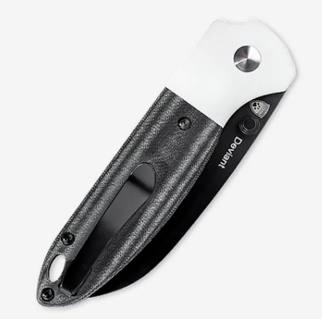 Best deal ✨ Kizer Cutlery Deviant V3575A2, 3.03" M390 Black Sheepsfoot Plain Blade, Black Micarta Handle w/ White G-10 Bolsters 🌟 3 Best deal ✨ Kizer Cutlery Deviant V3575A2, 3.03" M390 Black Sheepsfoot Plain Blade, Black Micarta Handle w/ White G-10 Bolsters 🌟 - Image 3