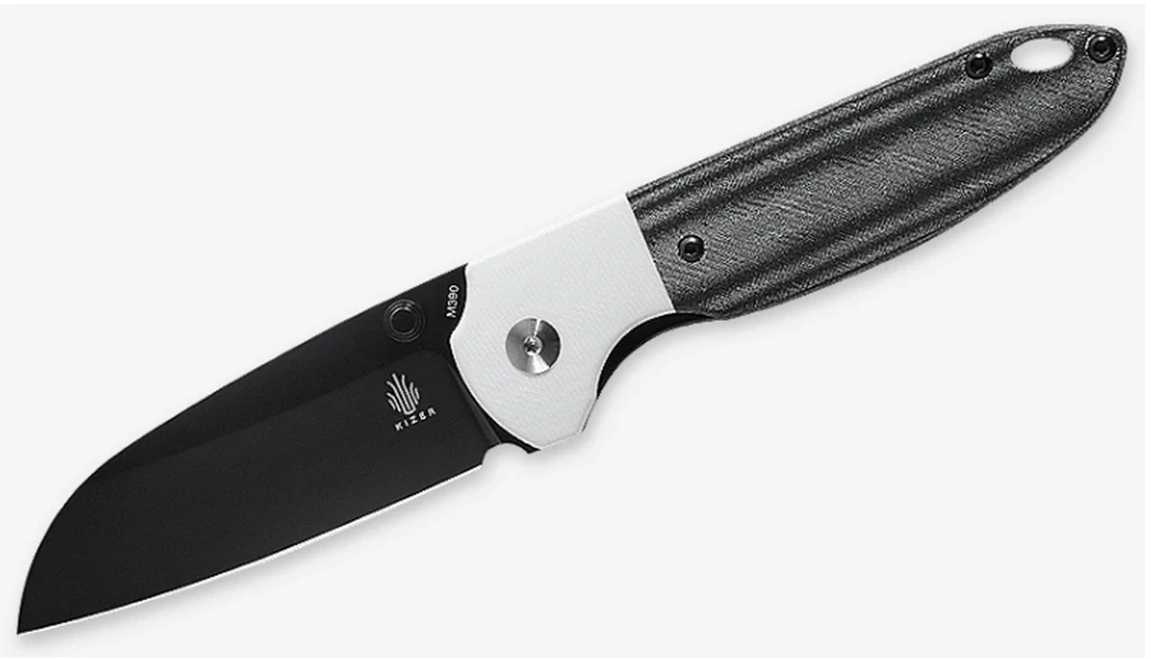 Best deal ✨ Kizer Cutlery Deviant V3575A2, 3.03" M390 Black Sheepsfoot Plain Blade, Black Micarta Handle w/ White G-10 Bolsters 🌟 1 Best deal ✨ Kizer Cutlery Deviant V3575A2, 3.03" M390 Black Sheepsfoot Plain Blade, Black Micarta Handle w/ White G-10 Bolsters 🌟