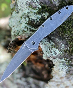 Cheap ✔️ Kershaw Knives Kershaw 1660CBBW Leek 3" Composite Blackwash Blade, 41 Stainless Steel Blackwash Handle ✔️