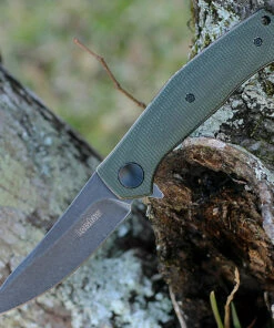 Coupon 💯 Kershaw Knives Kershaw Concierge - Green Canvas Micarta (3.2" D2 Blk SW) 4020MIG 🛒