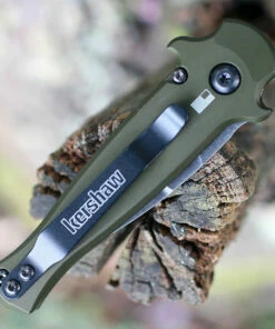 Flash Sale 😍 Kershaw Knives Kershaw 7130 Launch 12CA Mini Stiletto, 1.9 " CPM154 Black Stonewashed Plain Blade, Olive Aluminum w/ Carbon Fiber Insert Handle 🌟 -Automatic Knives shop KS7130OLBW.5 89420.1595356352