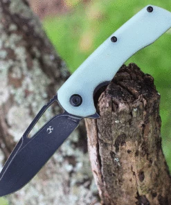 Wholesale 🔥 Kansept Knives Kryo KT1001A5, 3.6" D2 Black Plain Blade, Jade G-10 Handles 🛒