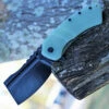 Hot Sale ⌛ Kansept Knives Kansept XL Korvid Flipper - Jade G10 (3.6" Blk SW 154CM Cleaver) T1030A3 😀