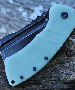 Hot Sale ⌛ Kansept Knives Kansept XL Korvid Flipper - Jade G10 (3.6" Blk SW 154CM Cleaver) T1030A3 😀 -Automatic Knives shop KT1030A3.3 82118.1641927140