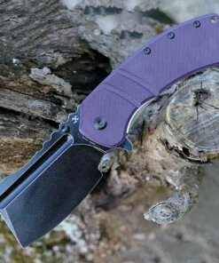 Brand new 🛒 Kansept Knives Kansept XL Korvid Flipper - Purple G10 (3.6" Blk SW 154CM Cleaver) T1030A4 ⌛