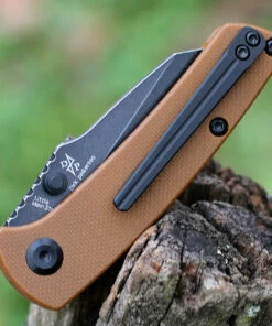 Outlet 🧨 Kansept Knives Kansept Little Main Street - Brown G-10 (2.2" 154CM Blk) T2015A8 🌟 -Automatic Knives shop KT2015A8.2 18920.1638897704