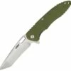 Flash Sale 👏 Kubey Knife Kubey Dark Knight KU003B, 3.75" D2 Sand Blast Finish Plain Blade, Green G-10 Handles 🧨