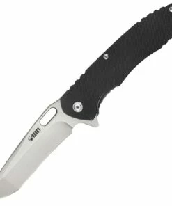 Cheapest 🌟 Kubey Knife Kubey Dark Knight KU003, 3.75" AUS-10 Sand Blast Finish Plain Blade, Black G-10 Handles 🎁