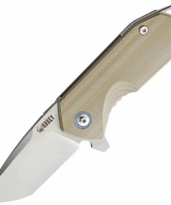 Outlet ⌛ Kubey Knife Kubey Chubby KU203C, 2.75" D2 Sandblast Plain Blade, Tan G-10 Handles 🔥